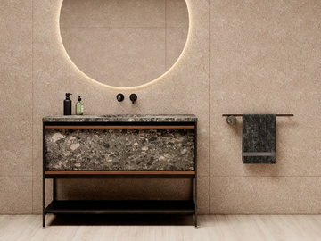 NORDIC METAL - Floor-standing marble vanity unit with integrated washbasin by Maami Home - view 2